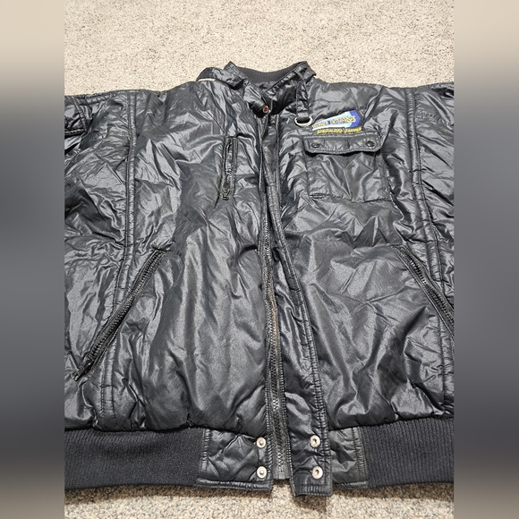 Vintage Turning Point Mens semi Truck Puffer Coat 90s Embroidered Custom - Picture 7 of 7